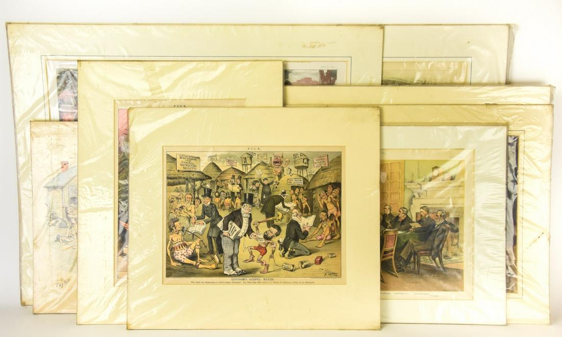 Antique Political Drawings & Cartoons Lithographs (1 of 8)