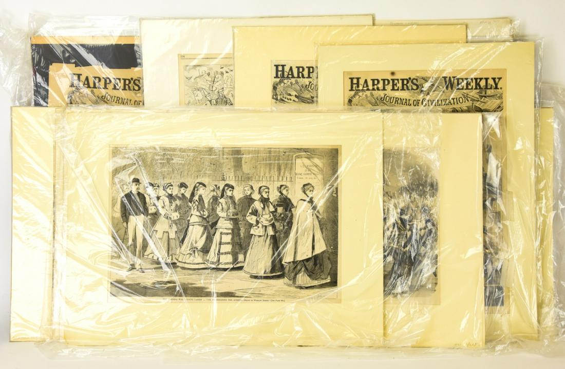 Lot Antique Wood Engravings "Harper's Weekly" (1 of 8)