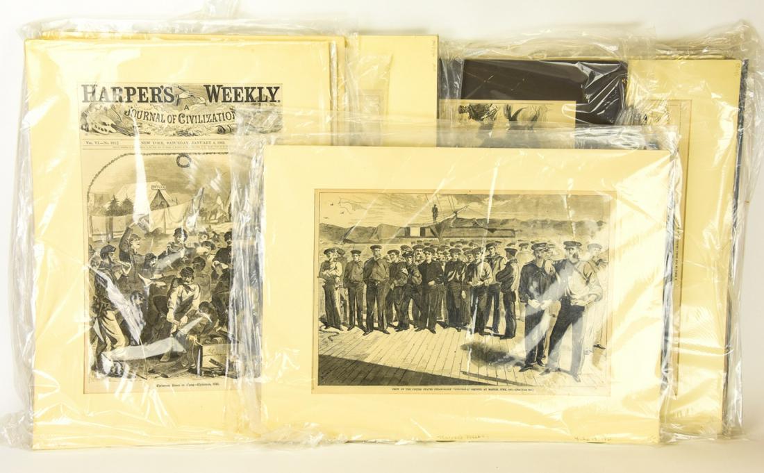 Lot Antique Wood Engravings "Harper's Weekly" (1 of 8)