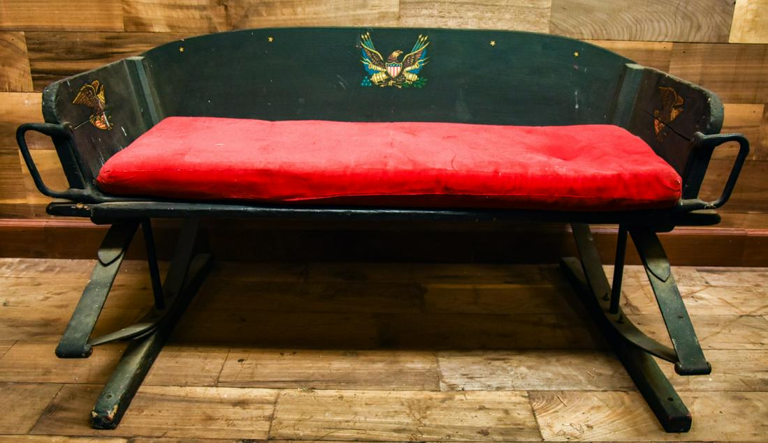 Vintage Child's Bench w American Eagle Decal (1 of 5)