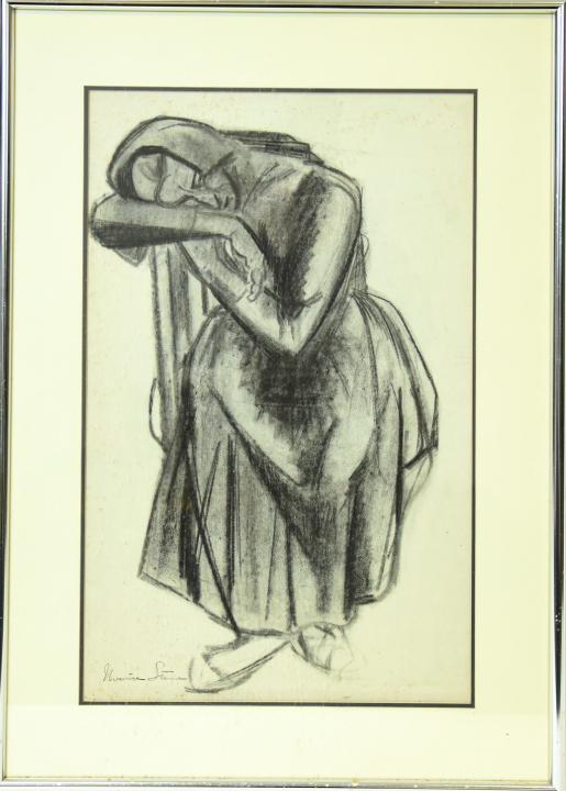 Maurice Sterne Charcoal Drawing Seated Woman (1 of 6)