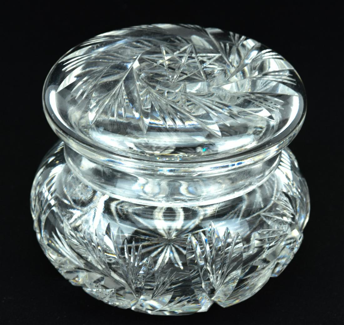 Antique 19th C Brilliant Cut Crystal Vanity Jar (1 of 9)