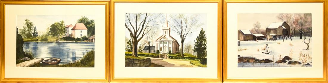 Set Helen Lyon Landscape Watercolor Paintings (1 of 8)