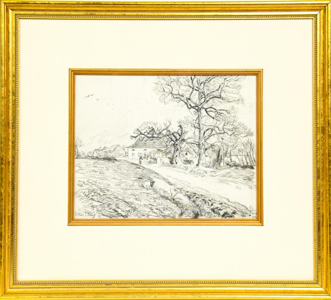 Antique Signed Graphite on Paper Drawing (1 of 7)