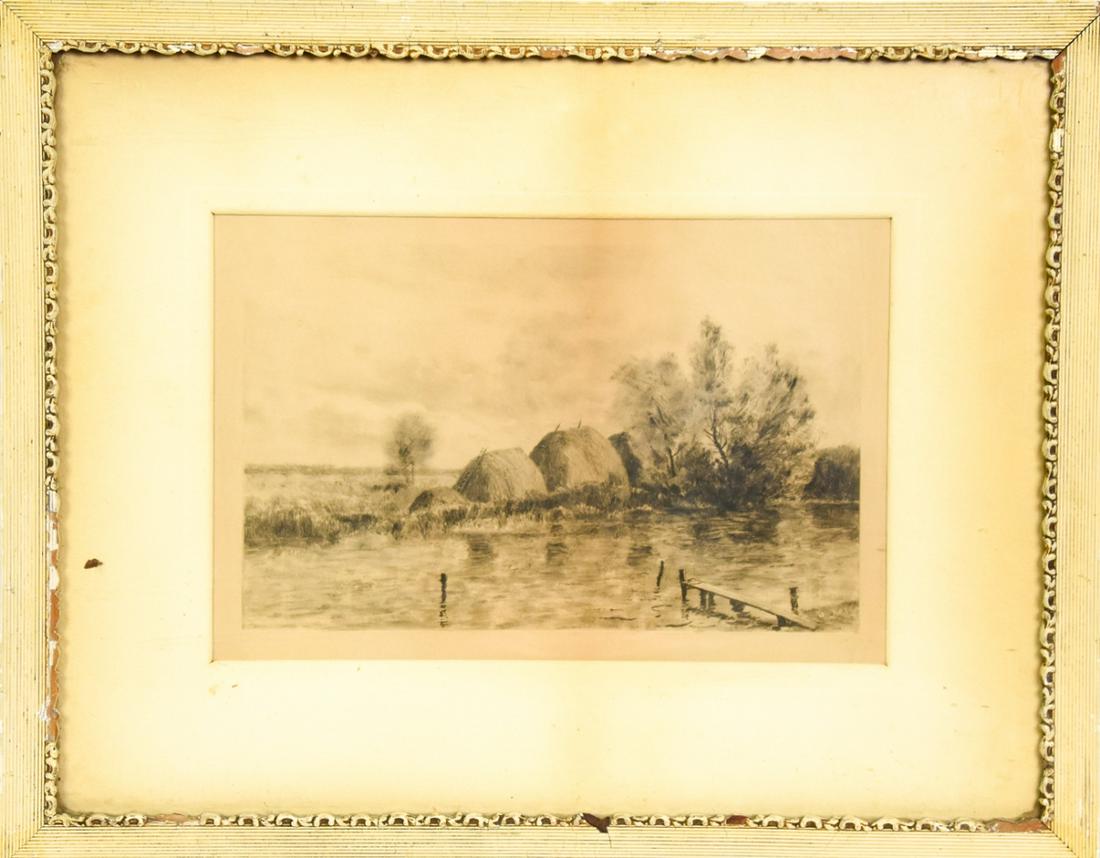 Antique Daniel Kotz Landscape Print Signed&Framed (1 of 7)