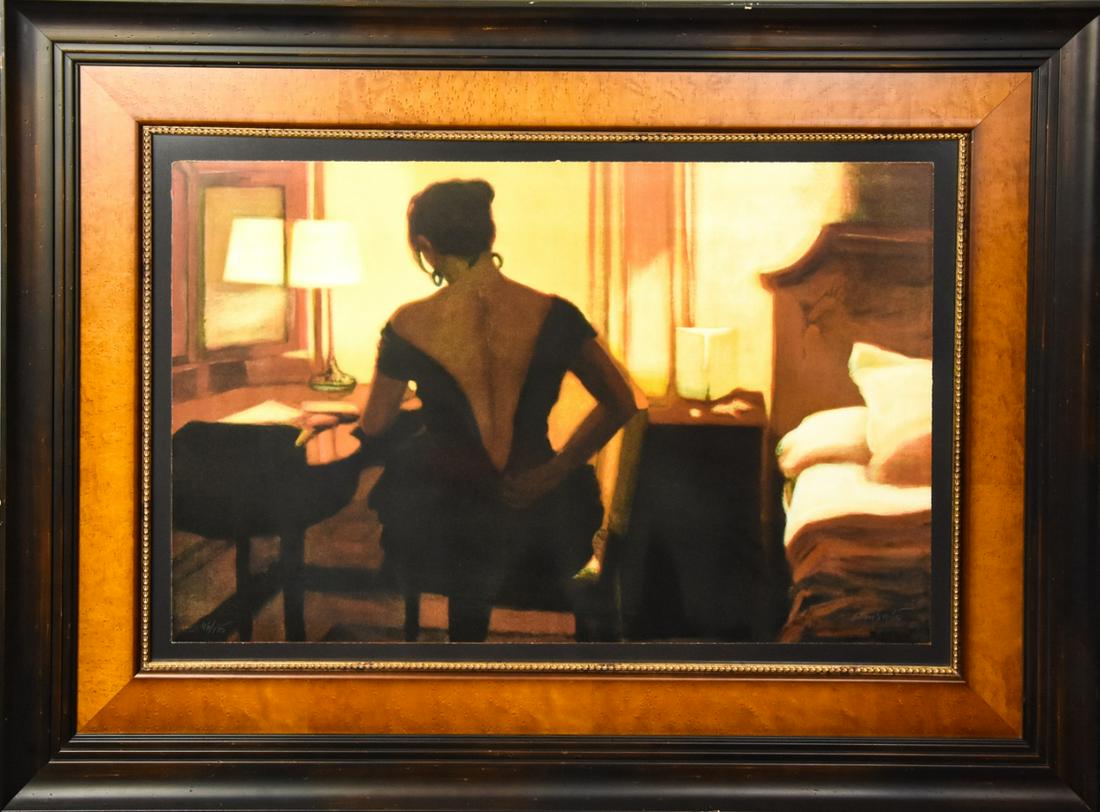 Signed Framed Numbered Lithograph Woman Undressing (1 of 8)