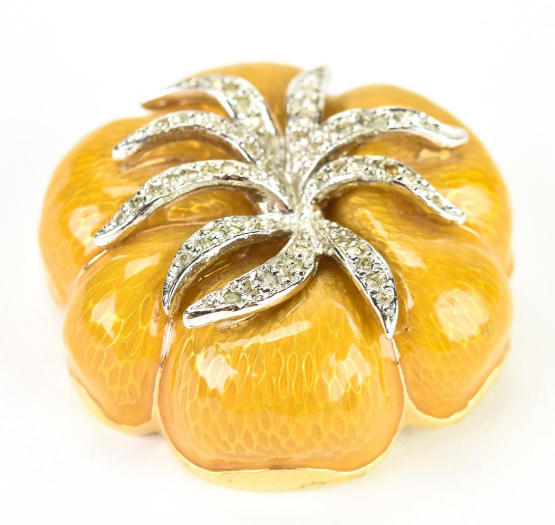 Vintage Judith Leiber Crystal Enamel Tomato Brooch (1 of 4)
