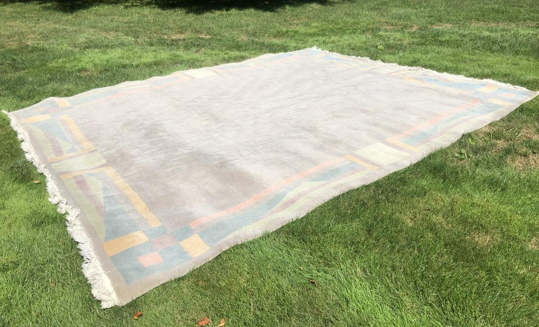 Tibetan Hand Knotted Geometric Pattern Rug (1 of 5)