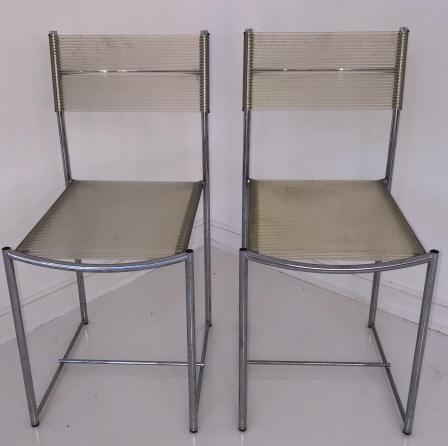 2 Mid C Alias Italy Spaghetti Strap Chrome Chairs (1 of 4)