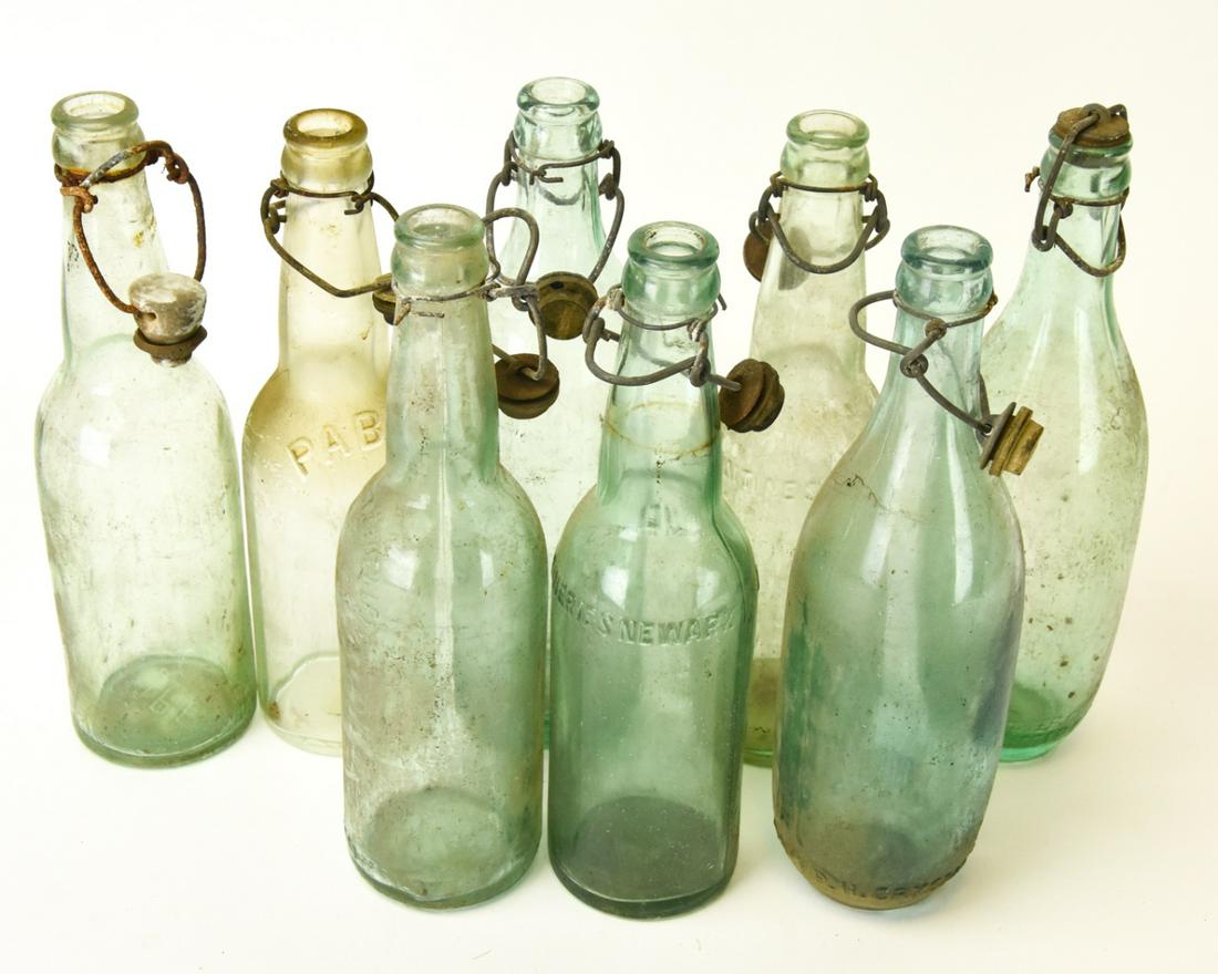 Collection Antique Embossed Glass Bottles (1 of 6)