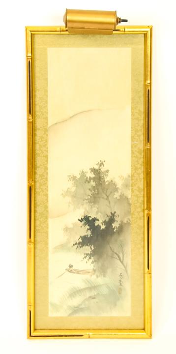 Framed Oriental Landscape / Waterscape Silk Screen (1 of 6)