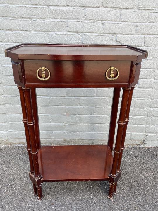 English Regency Faux Bamboo Tiered Side Table (1 of 5)