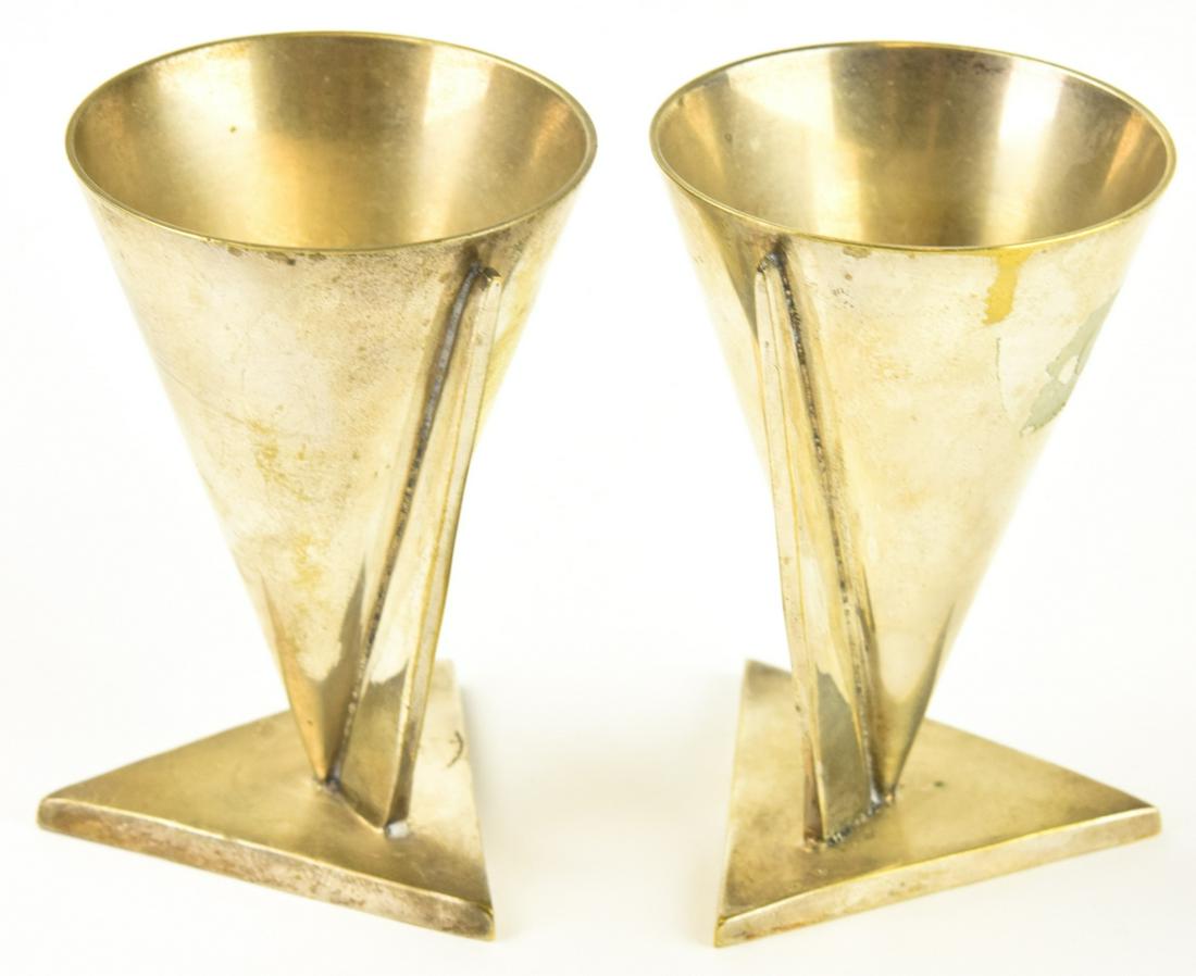Pair Silver Plated Art Deco Style Cordials (1 of 8)