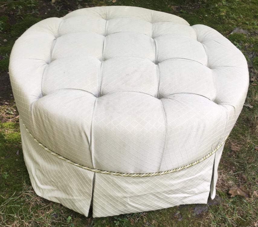 Chesterfield Style Custom Upholstered Ottoman (1 of 3)