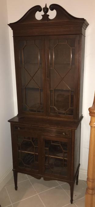 Antique English Adam Brothers Style Curio Cabinet (1 of 4)