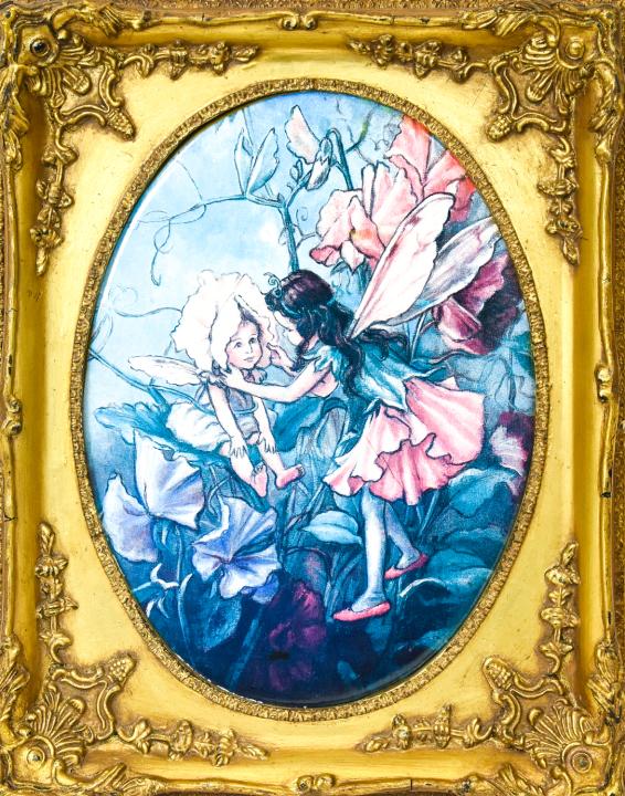 Minton Porcelain Plaque in Carved Frame of Fairies (1 of 9)