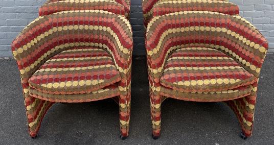 Mid C Modern Upholstered Barrel Back Side Chair (1 of 7)