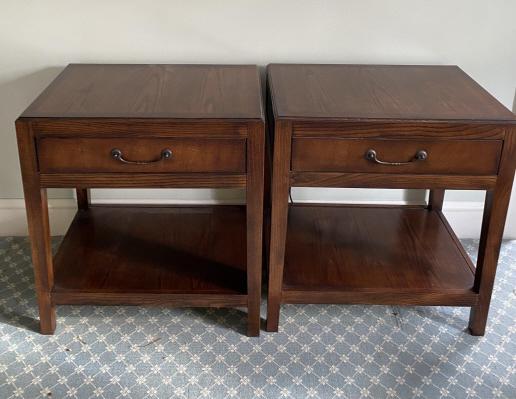 Pair Hickory Chair Mid C Modern Inlay Nightstands (1 of 10)