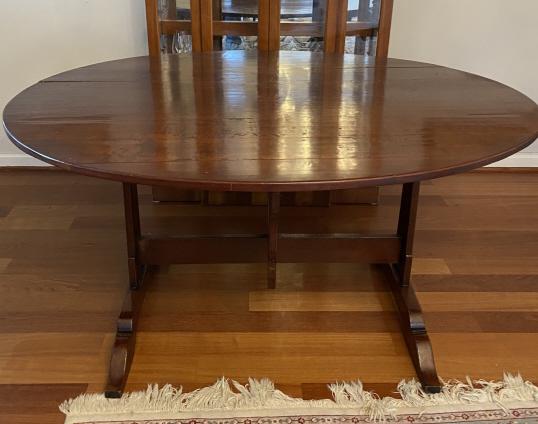 French Provincial Tilt Top Trestle Dining Table (1 of 6)