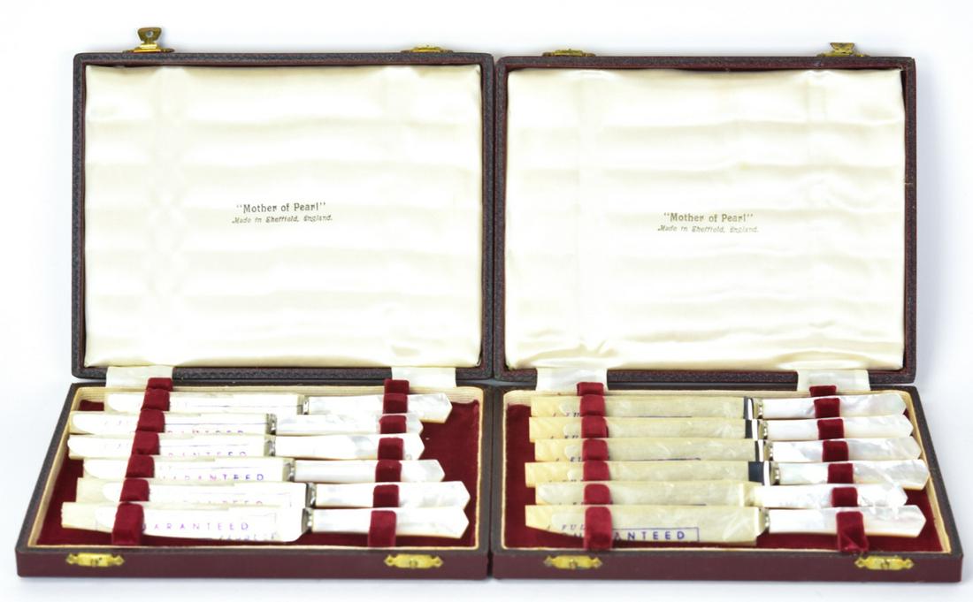 12 Lewis, Rose & Co Mother of Pearl Knife Sets (1 of 6)