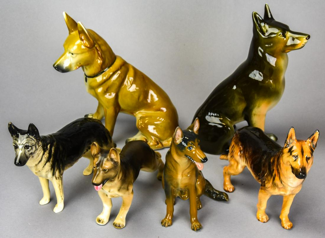 Collection 6 Porcelain German Shepherd Figurines (1 of 7)