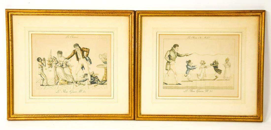 18th C French Prints of Dancing Dogs & Children (1 of 7)