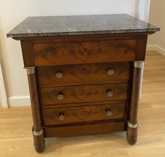 Antique Federal Empire Book-Matched Flame Console (1 of 8)