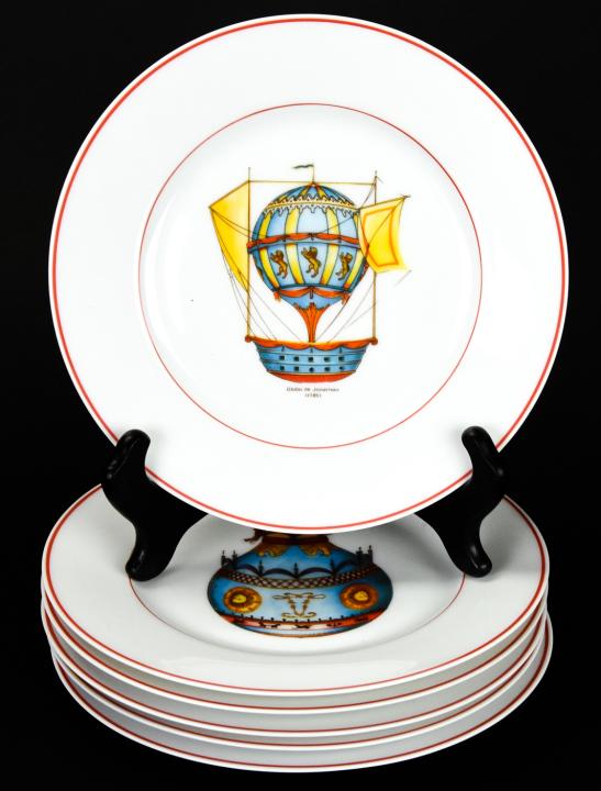 6 Rochard Limoges Hot Air Balloon Lunch Plates (1 of 10)