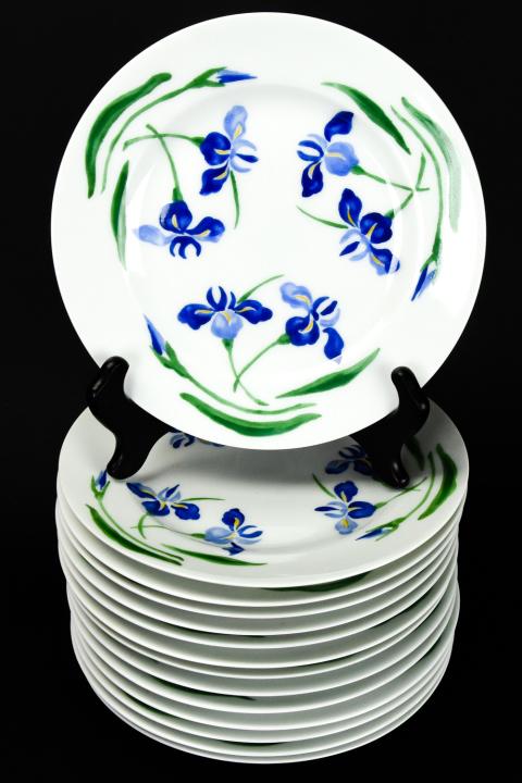 Set Tiffany Hand Painted Floral Porcelain Plates (1 of 7)