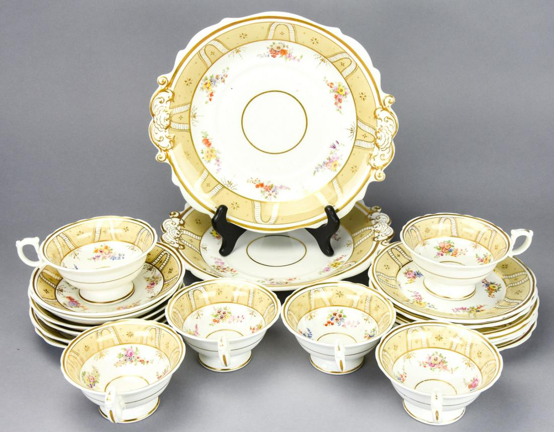 Floral & Gilt Hand Painted Partial Porcelain Set (1 of 7)