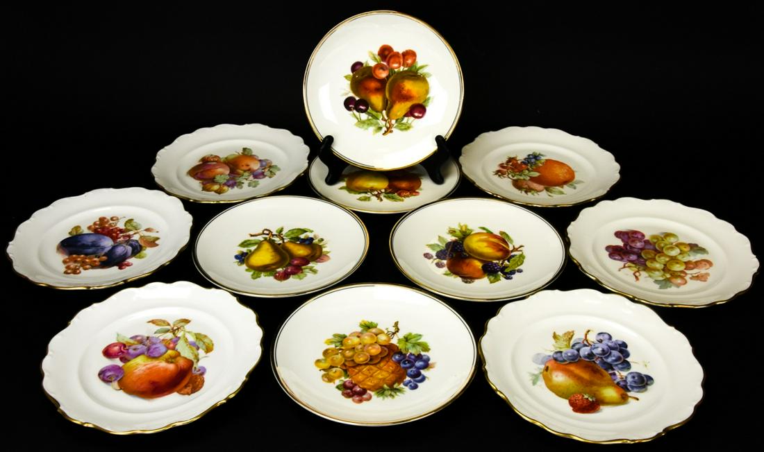 Two Sets German Porcelain Fruit Motif Plates (1 of 9)