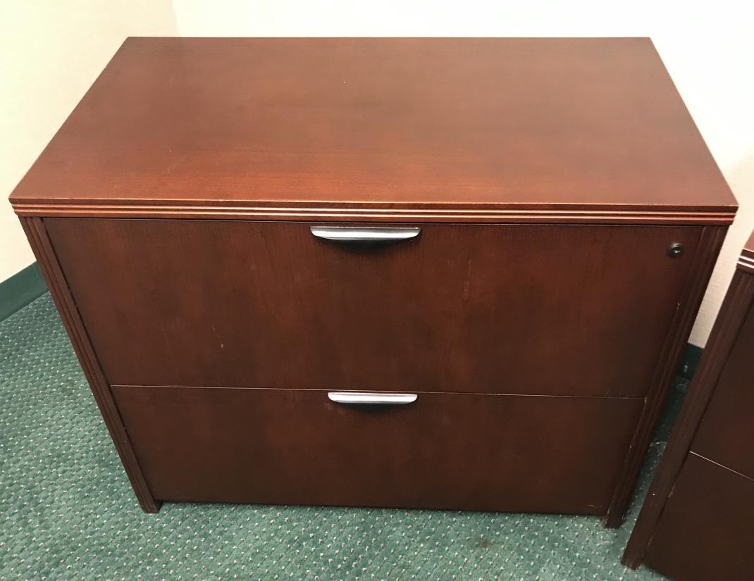 Contemporary Mahogany Tone Filing Cabinet (1 of 3)