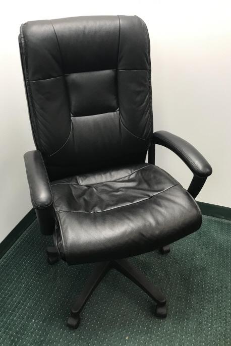Contemporary Black Leather Swivel Desk Chair (1 of 3)