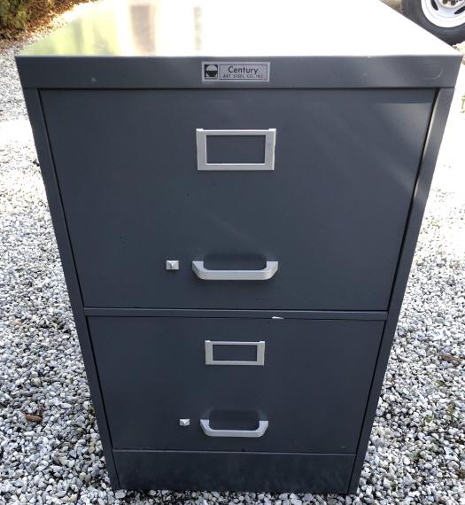 Vintage Century Steel 2 Drawer File Cabinet (1 of 3)