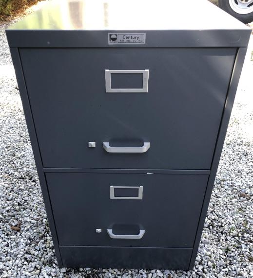 Vintage Century Steel 2 Drawer File Cabinet (1 of 3)