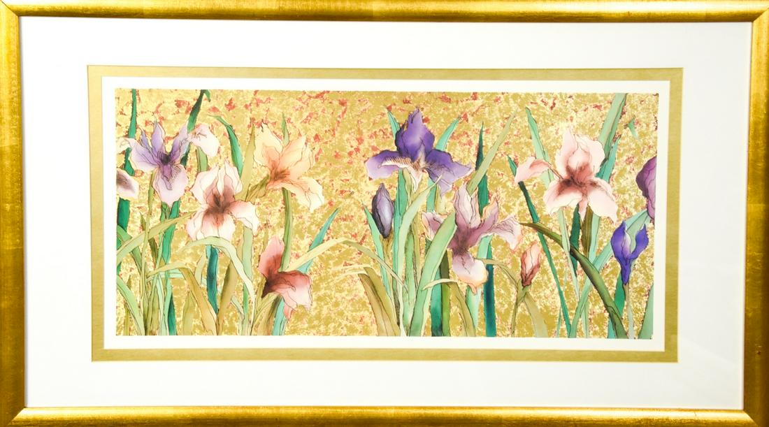 Floral Lithograph in Gold Leaf Frame (1 of 8)