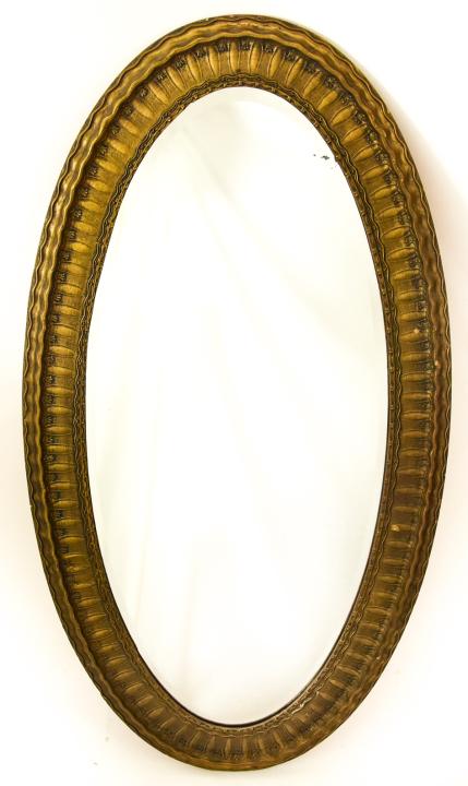 Victorian Style Carved Oval Gold Leaf Mirror (1 of 5)