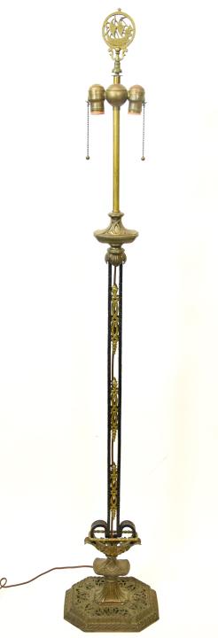 Ornate Victorian Style Gilt Cast Metal Floor Lamp (1 of 8)