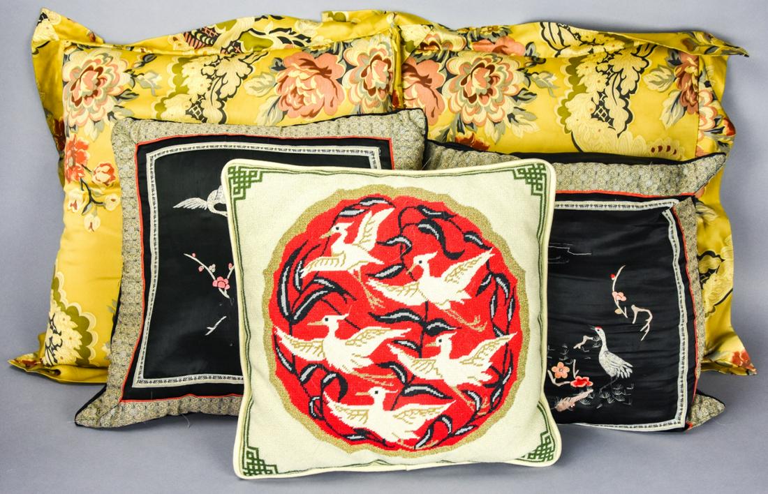 Collection 5 Asian Decorative Silk Pillows (1 of 8)