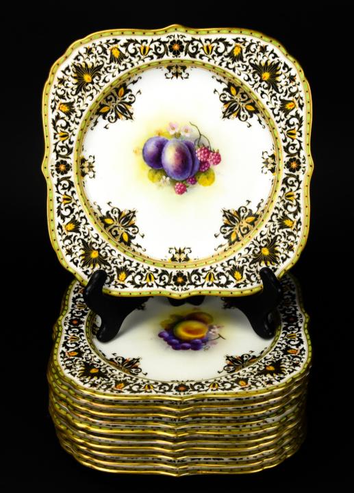 11 Royal Worcester China Hand Painted Lunch Plates (1 of 9)
