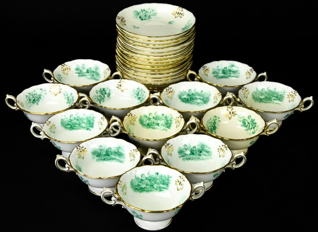 Set Minton Porcelain Bouillon Cups & Saucers (1 of 12)