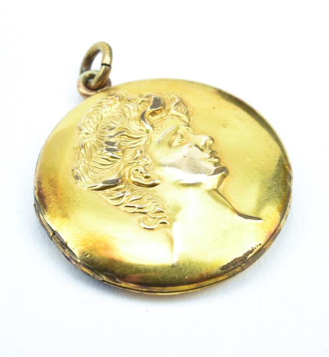 Antique Yellow Gold Gibson Girl Locket (1 of 5)