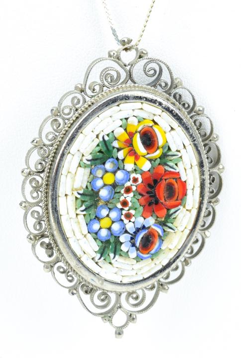 Antique Italian Micro Mosaic Pendant Or Brooch (1 of 7)