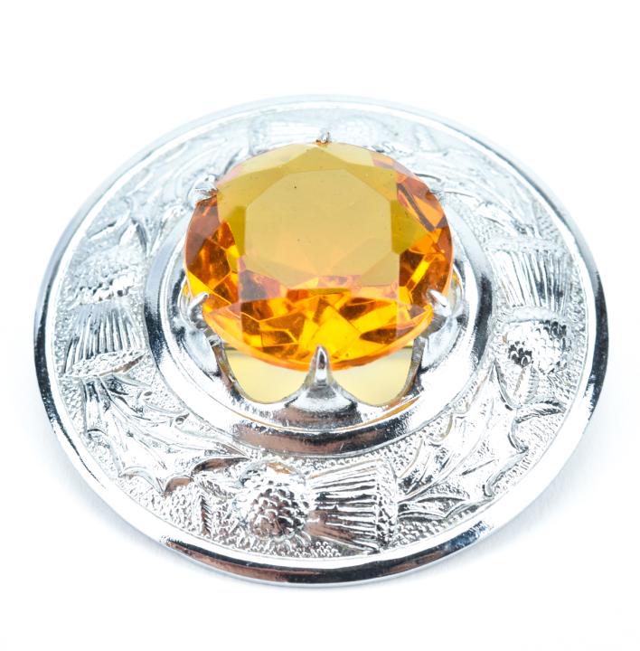 Vintage Scottish Citrine & Thistle Brooch (1 of 6)