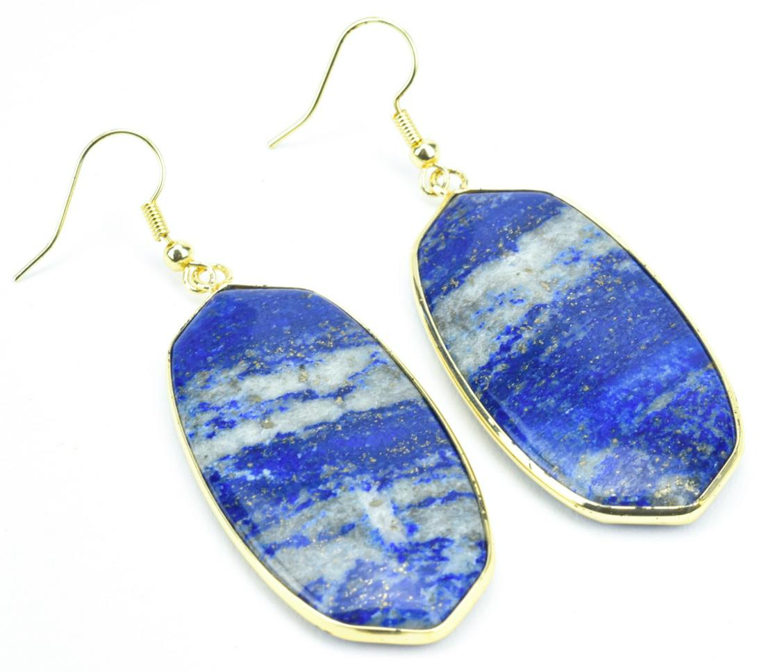 Pair of Lapis Lazuli & Vermeil Pendant Earrings (1 of 5)