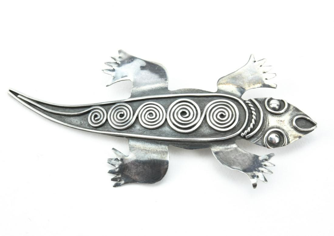 Sterling Silver Handmade Lizard Brooch (1 of 6)