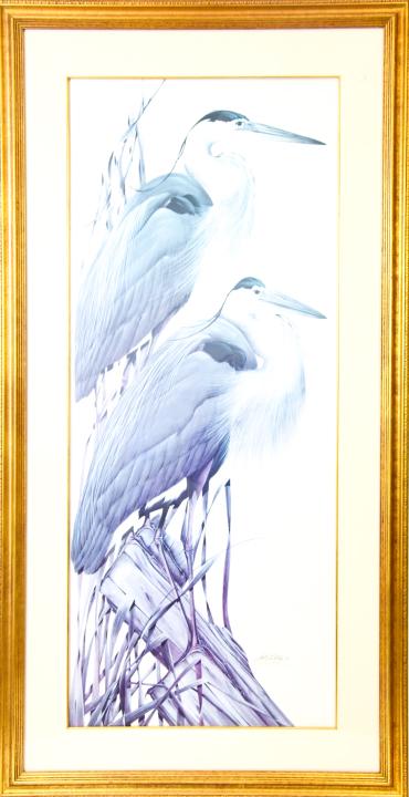 Art LaMay Large Framed Lithograph Blue Herons (1 of 9)