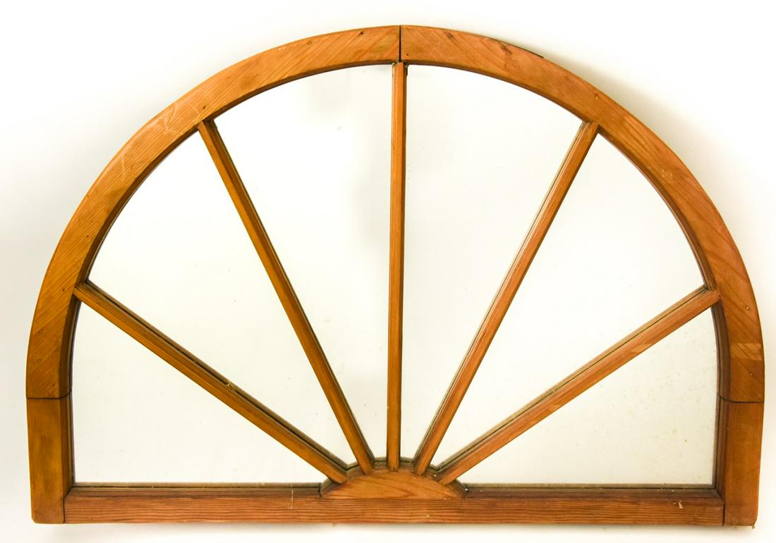 Semi-Circular Wood Transom Window Mirror (1 of 6)