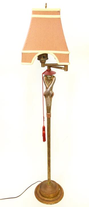 Art Deco Chinoisserie Cast Iron Figural Lamp (1 of 7)