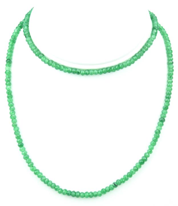 Sterling Silver & 90 Ct Emerald Necklace Strand (1 of 5)